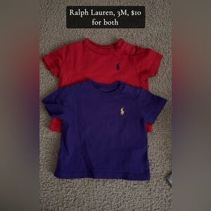 Ralph Lauren Red and Purple Baby Tees
